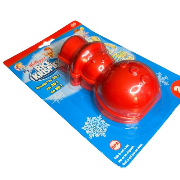New KELLOGG'S Rice Krispies Treat 3D Red Snowman Mold 2 PC Kids 4+ Baking - Picture 5 of 7